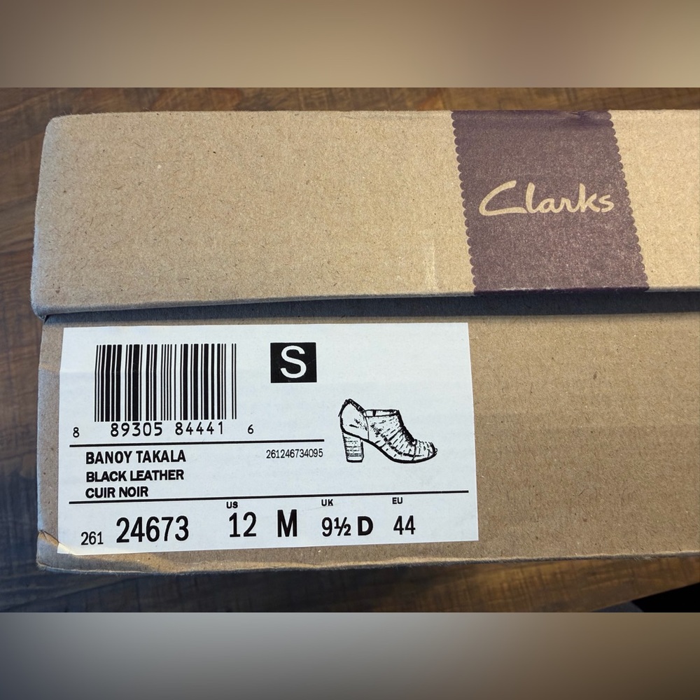 Clarks Bandy Takala Leather Peep Toe Boots 12 Medium NIB! - Picture 10 of 10